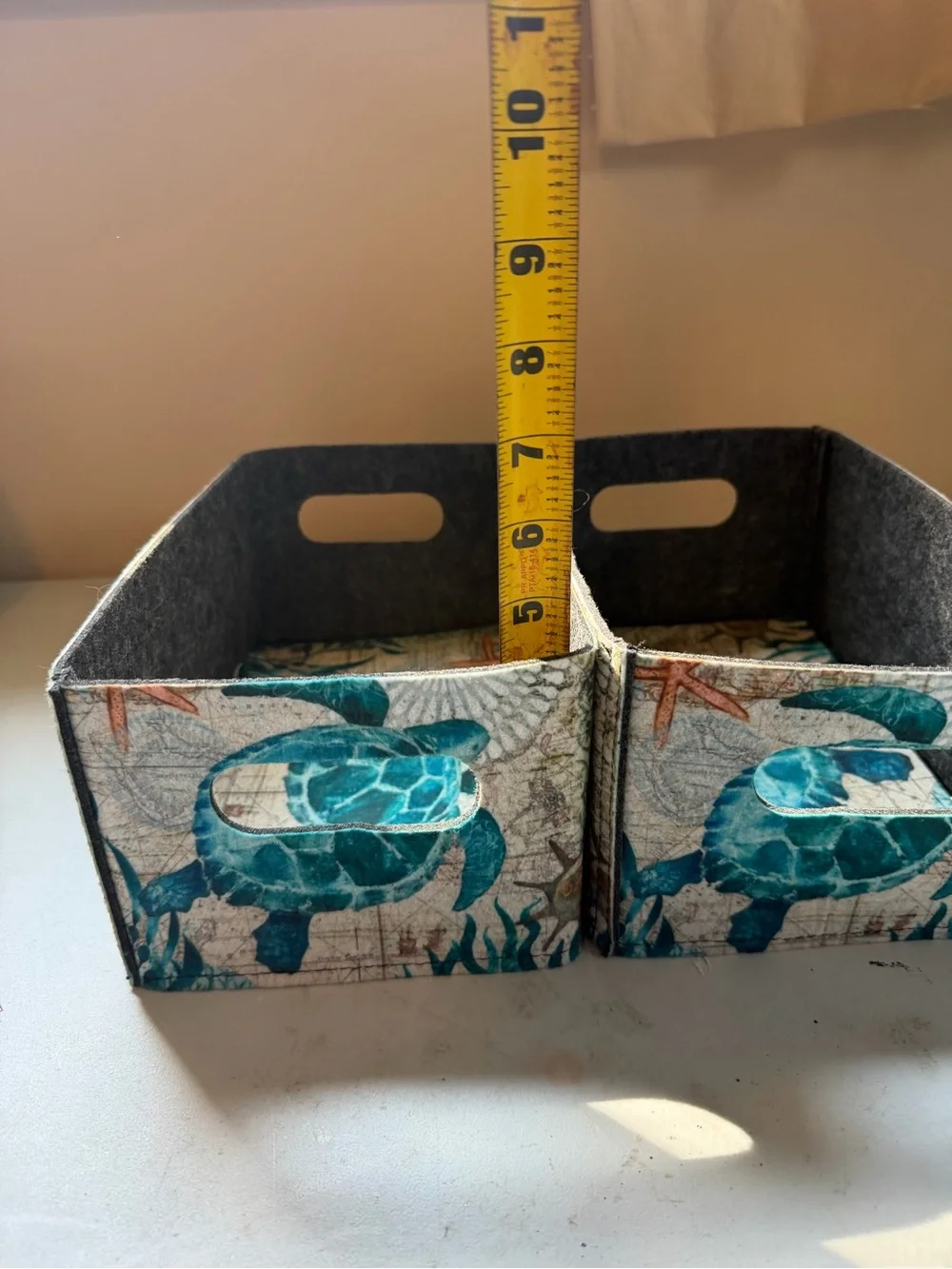 Sea Turtle Decorative Storage Box Set - Teal Accent